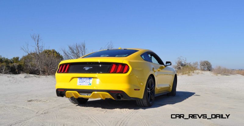 HD Road Test Review - 2015 Ford Mustang EcoBoost in Triple Yellow with Performance Pack 29