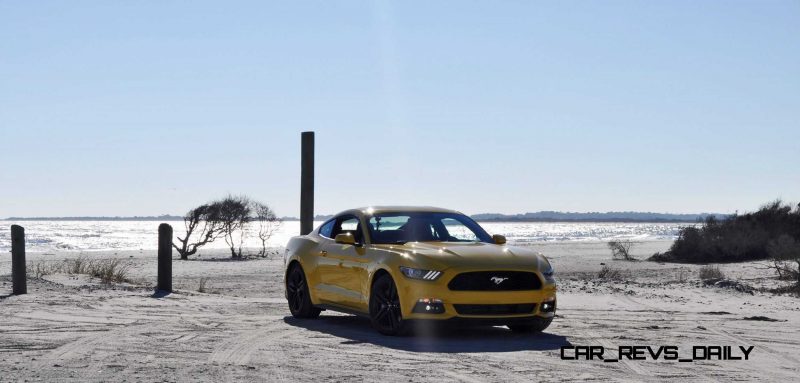 HD Road Test Review - 2015 Ford Mustang EcoBoost in Triple Yellow with Performance Pack 49