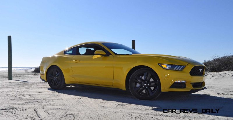 HD Road Test Review - 2015 Ford Mustang EcoBoost in Triple Yellow with Performance Pack 58