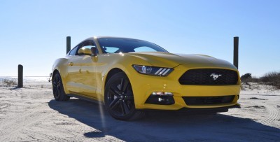 HD Road Test Review - 2015 Ford Mustang EcoBoost in Triple Yellow with Performance Pack 64