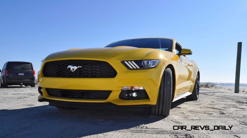 HD Road Test Review - 2015 Ford Mustang EcoBoost in Triple Yellow with Performance Pack 73