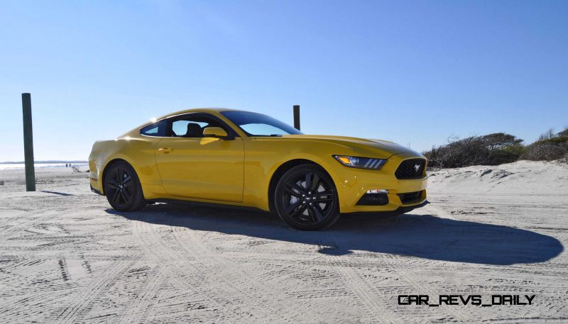 HD Road Test Review - 2015 Ford Mustang EcoBoost in Triple Yellow with Performance Pack 77