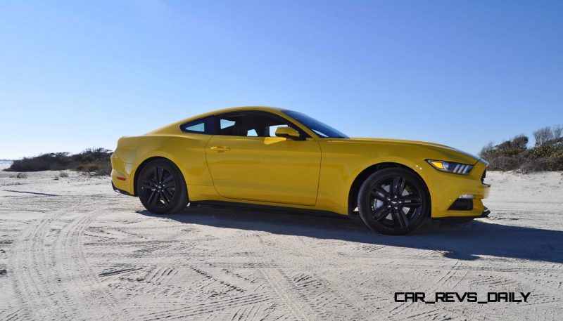 HD Road Test Review - 2015 Ford Mustang EcoBoost in Triple Yellow with Performance Pack 80