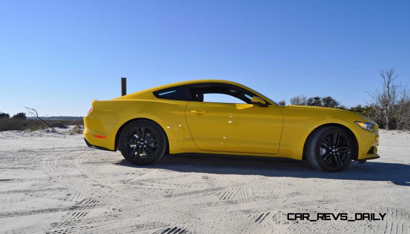 HD Road Test Review - 2015 Ford Mustang EcoBoost in Triple Yellow with Performance Pack 83