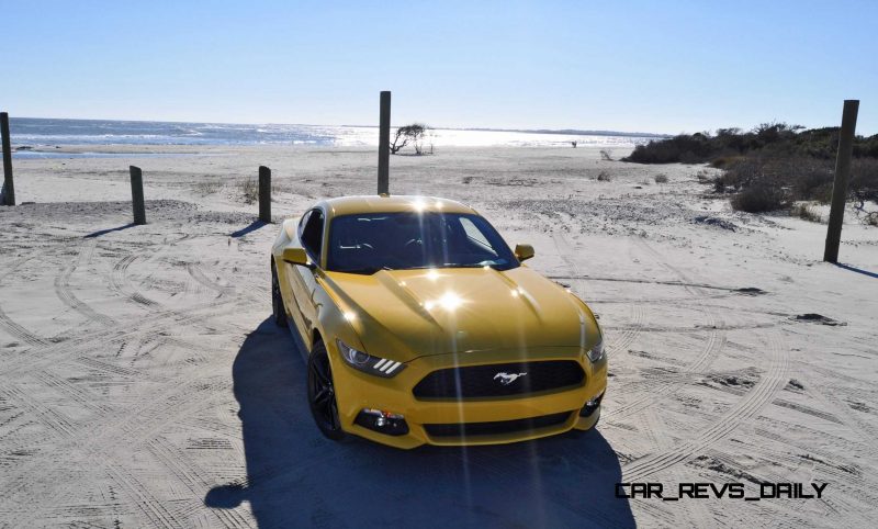 HD Road Test Review - 2015 Ford Mustang EcoBoost in Triple Yellow with Performance Pack 93