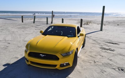 HD Road Test Review - 2015 Ford Mustang EcoBoost in Triple Yellow with Performance Pack 97