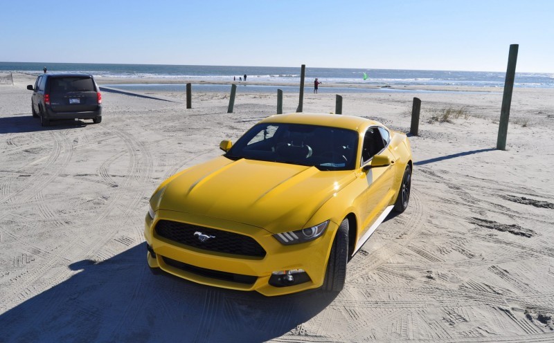 HD Road Test Review - 2015 Ford Mustang EcoBoost in Triple Yellow with Performance Pack 98