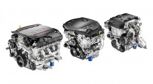 The all-new engine line up for Camaro features (left to right) t