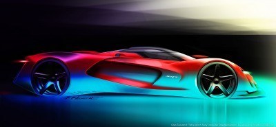 SRT Tomahawk Vision Gran Turismo Concept Side View Sketch