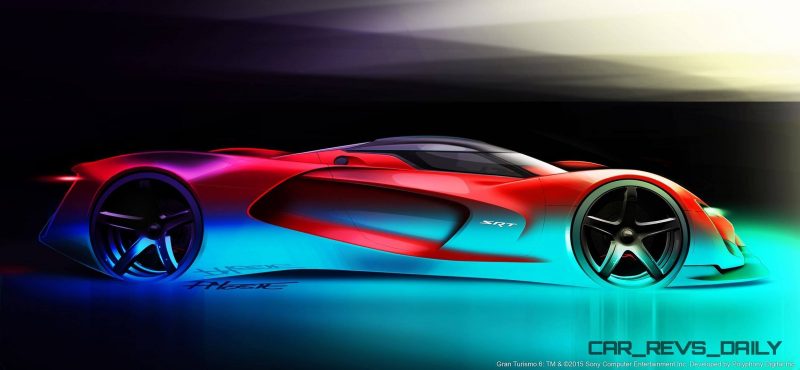 SRT Tomahawk Vision Gran Turismo Concept Side View Sketch