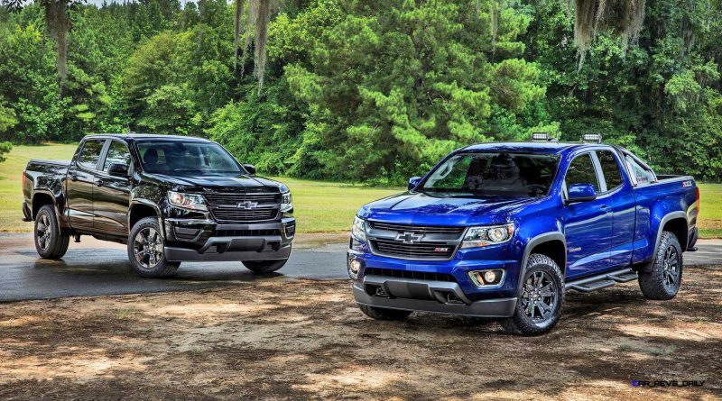 (L to R) 2016 Chevrolet Colorado Midnight Edition and Trail Boss