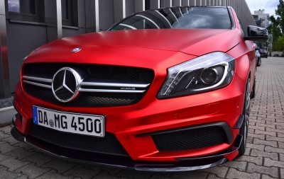 Mercedes-Benz A45 AMG in Satin Red Chrome Wrap by FOLIEN EXPERTE 11