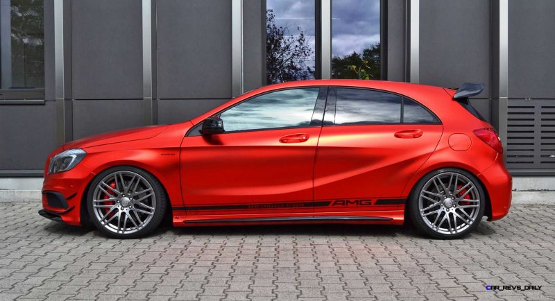 Mercedes-Benz A45 AMG in Satin Red Chrome Wrap by FOLIEN EXPERTE 1