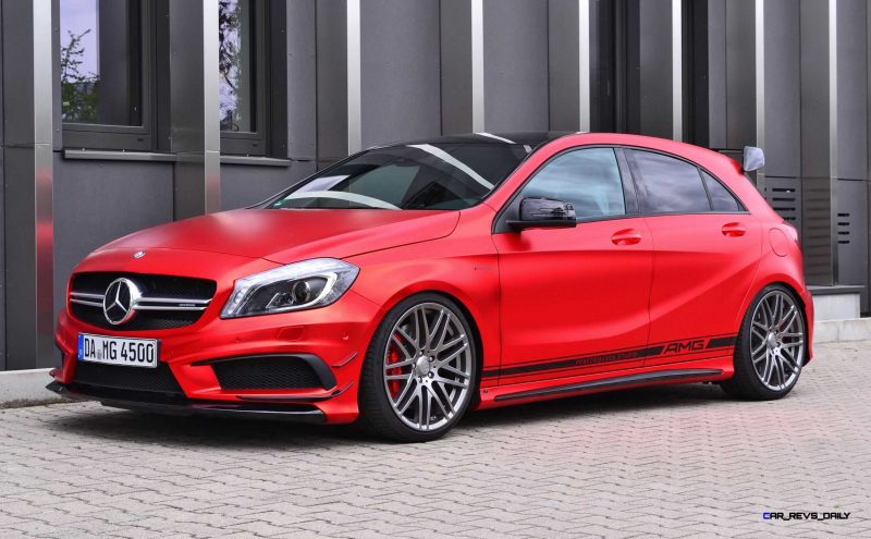 Mercedes-Benz A45 AMG in Satin Red Chrome Wrap by FOLIEN EXPERTE 3