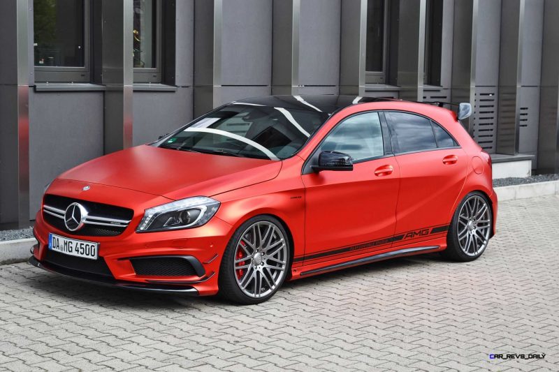 Mercedes-Benz A45 AMG in Satin Red Chrome Wrap by FOLIEN EXPERTE 5