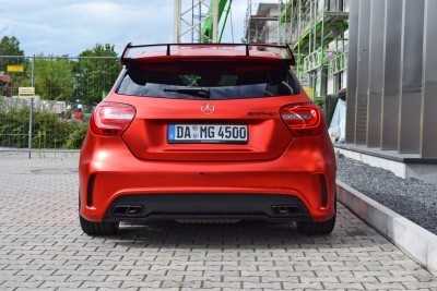 Mercedes-Benz A45 AMG in Satin Red Chrome Wrap by FOLIEN EXPERTE 6