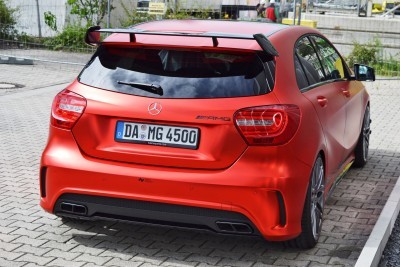 Mercedes-Benz A45 AMG in Satin Red Chrome Wrap by FOLIEN EXPERTE 7