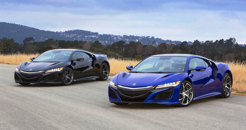 New Acura NSXs in Berlina Black and Nouvelle Blue