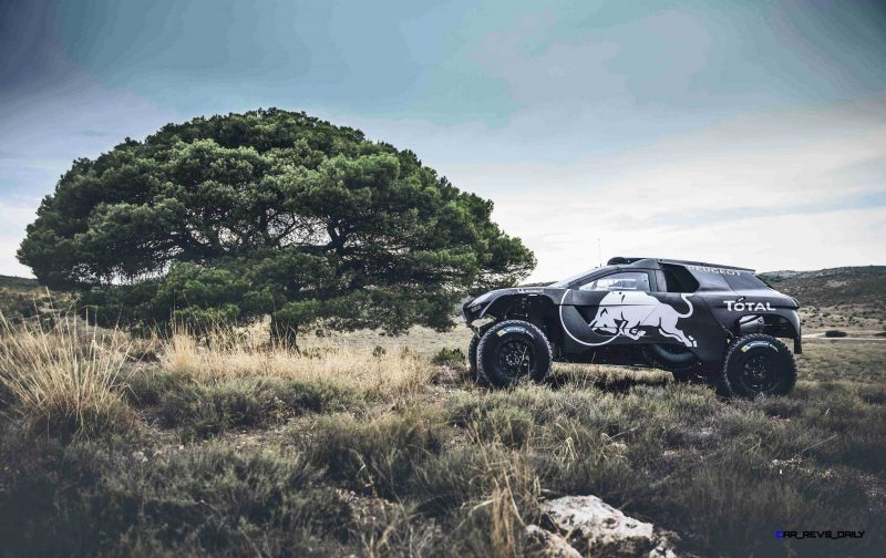 Carlos Sainz performs during the Peugeot test in Erfoud, Morocco