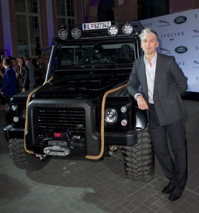 Jaguar Land Rover put on a star studded event for the global reveal of company’s vehicles to be used in the upcoming Bond instalment, SPECTRE 
Frankfurt, Germany