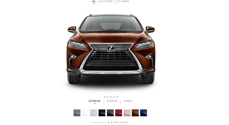 2016 Lexus RX350 Colors