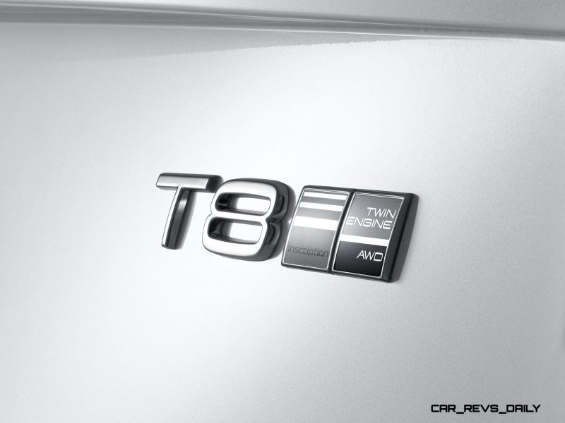 Emblem Twin Engine T8 Volvo S90 Inscription White