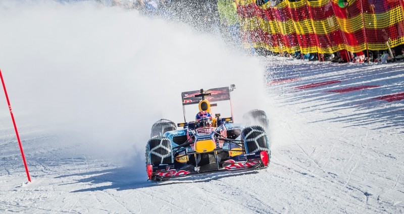 2016 Red Bull F1 Car Austria Snowchains Skiing 28