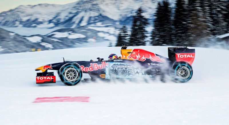 2016 Red Bull F1 Car Austria Snowchains Skiing 34