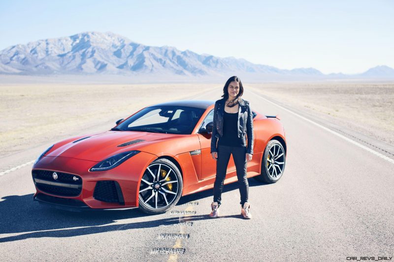 Michelle Rodriguez Roars Past 200MPH in F-Type 1