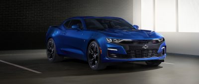 2019 Camaro SS front fascia features a “flowtie” open bowti