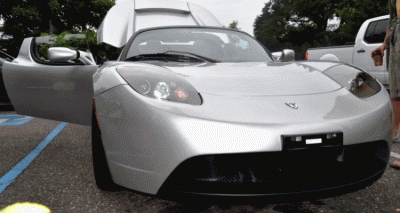 Tesla roadster gif